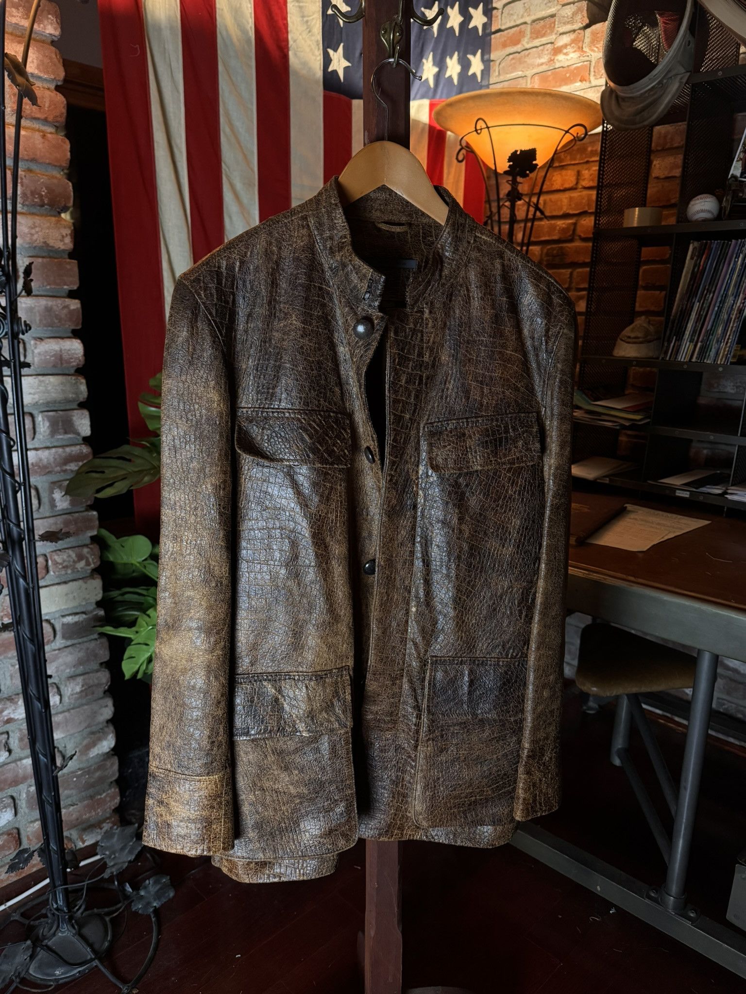 John Varvatos *RARE* 2006 JOHN VARVATOS LEATHER JACKET sz. 50 Size US M / EU 48-50 / 2 - 4 Thumbnail