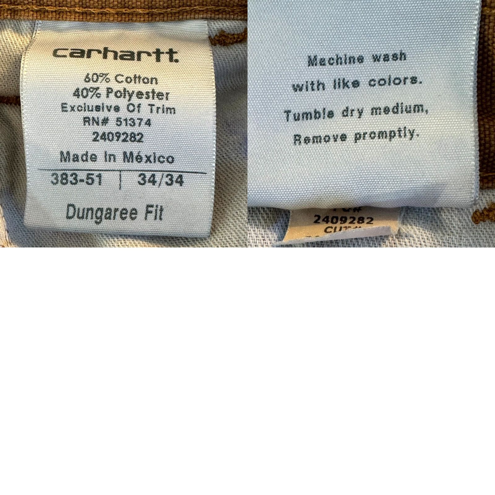 Carhartt VINTAGE Carhartt Carpenter Pants Mens 34x34 Brown Dungaree Fit Workwear Utility Zip Fly Size US 34 / EU 50 - 9 Thumbnail