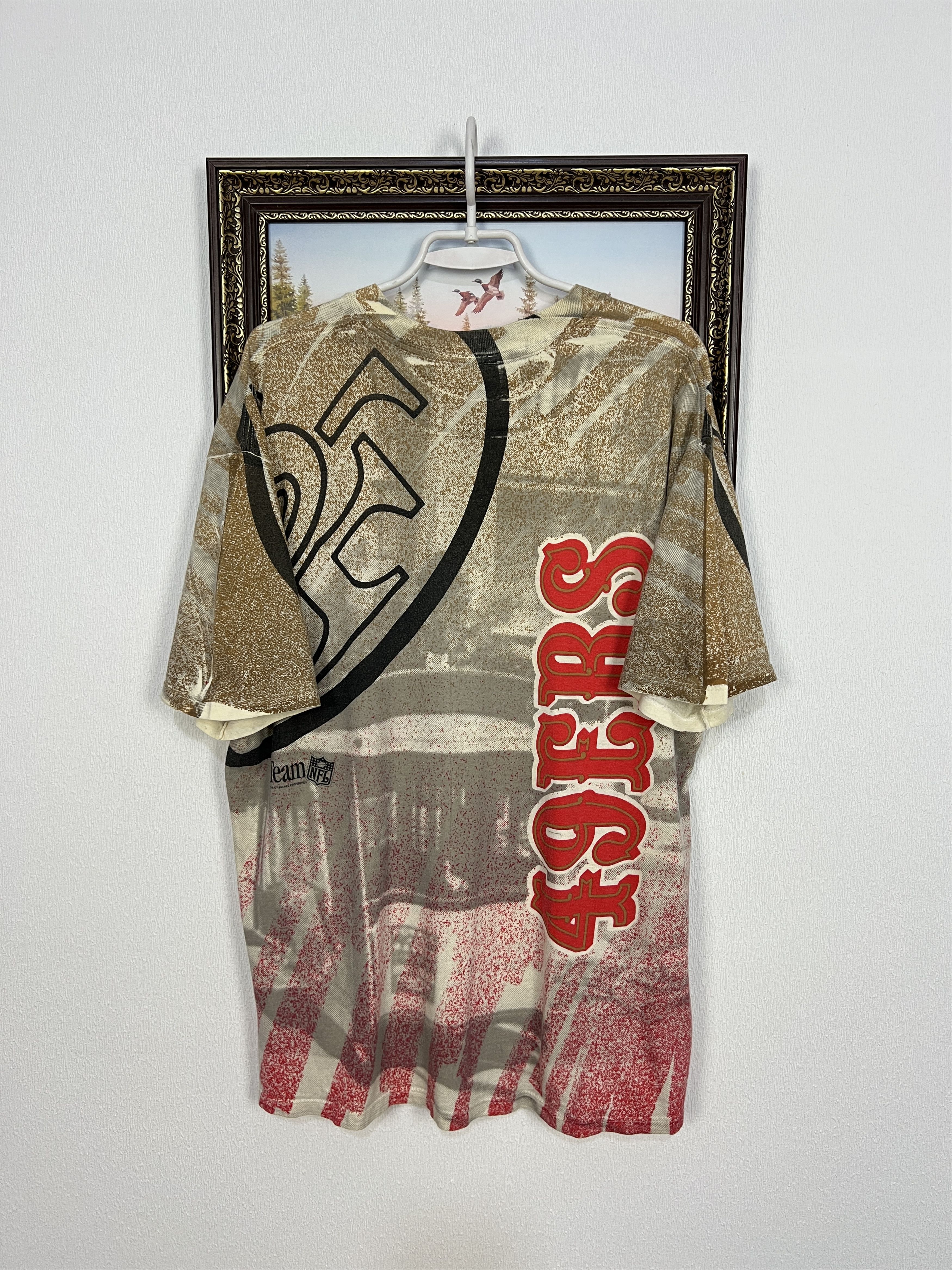 Vintage Vintage 90's San Francisco 49ERS All Over Print Tee Shirt Size US XL / EU 56 / 4 - 9 Thumbnail