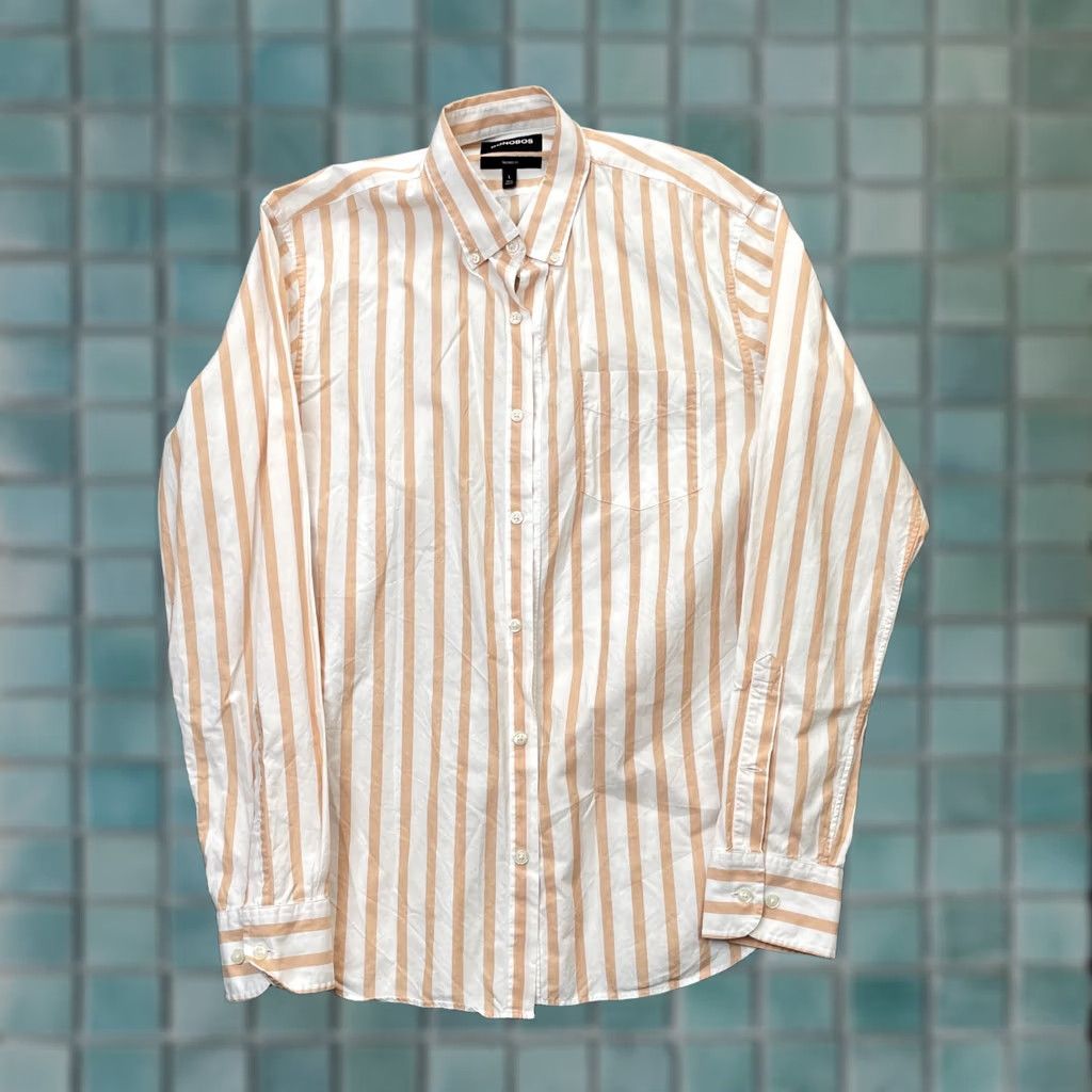 Bonobos Bonobos Shirt Mens Large White Tailored Fit Striped Cotton Button Down Size US L / EU 52-54 / 3 - 1 Thumbnail