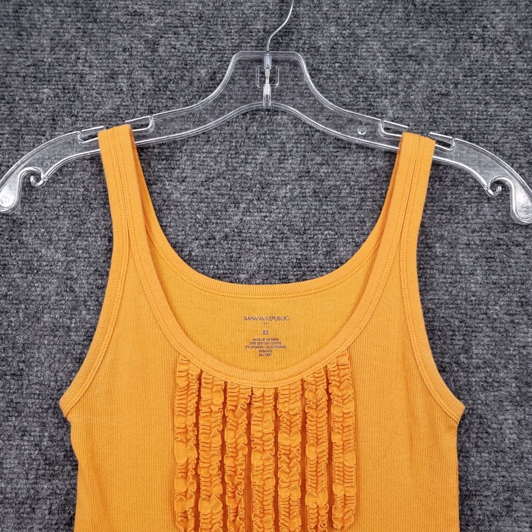 Banana Republic Banana Republic Tank Top Womens XS Orange Camisole Ruffled Sleeveless Stretch Zip Collarless Scoop Neck Casual Tank 90s Womens Size XS / US 0-2 / IT 36-38 - 6 Thumbnail