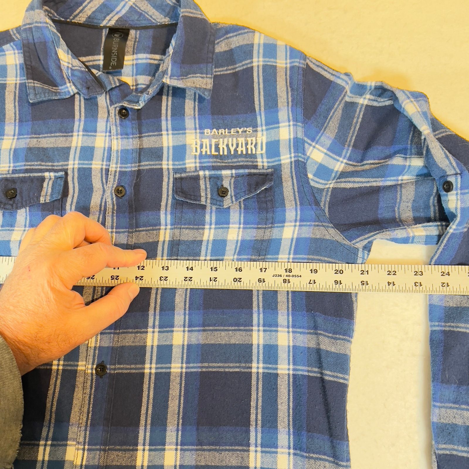 Burnside Burnside Flannel Shirt Mens Med Blue Plaid Barley's Backyard Size US M / EU 48-50 / 2 - 9 Thumbnail
