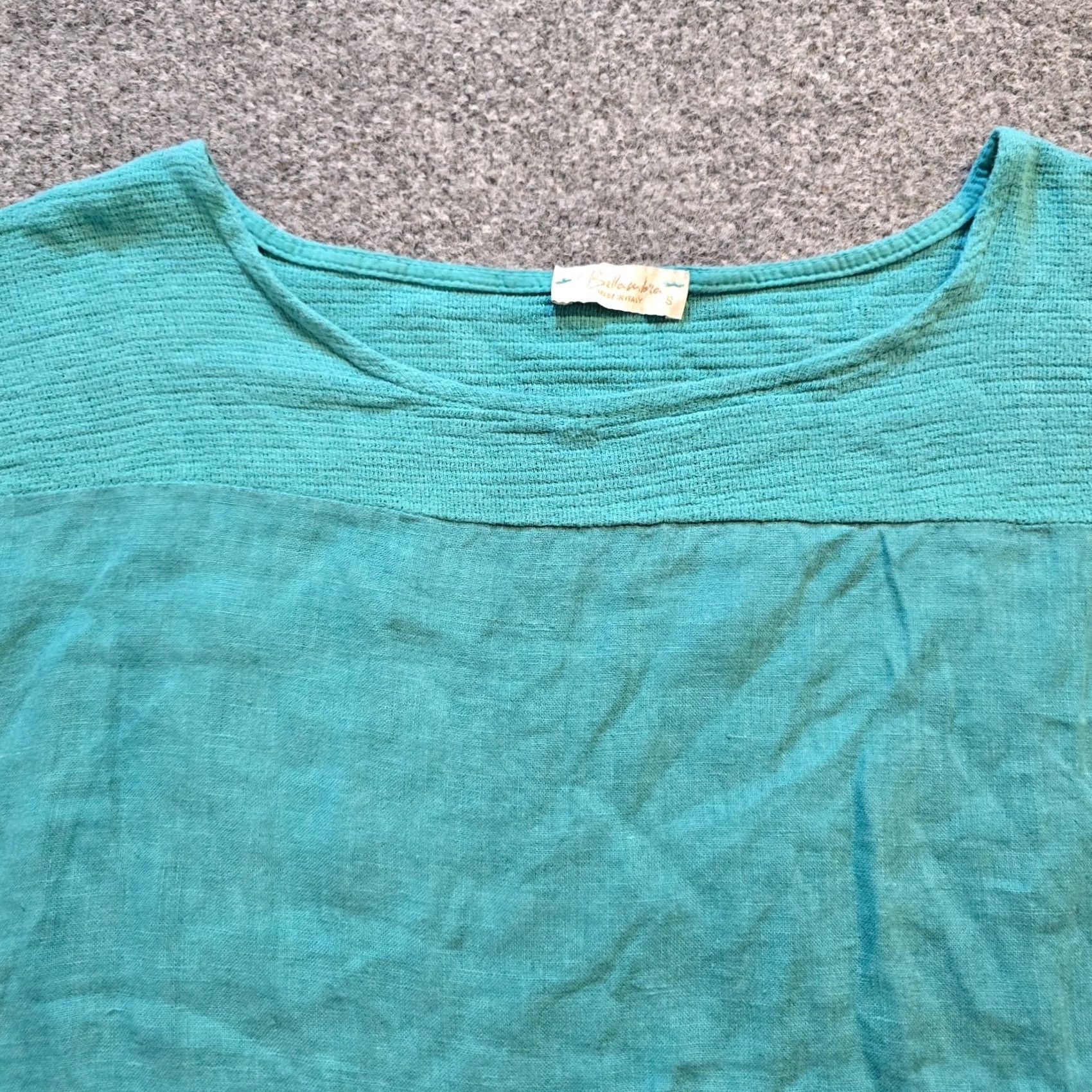 Vintage Bellambra Top Womens Size Small Green Linen Short Sleeve Casual Basic Shirt Size S / US 4 / IT 40 - 2 Thumbnail