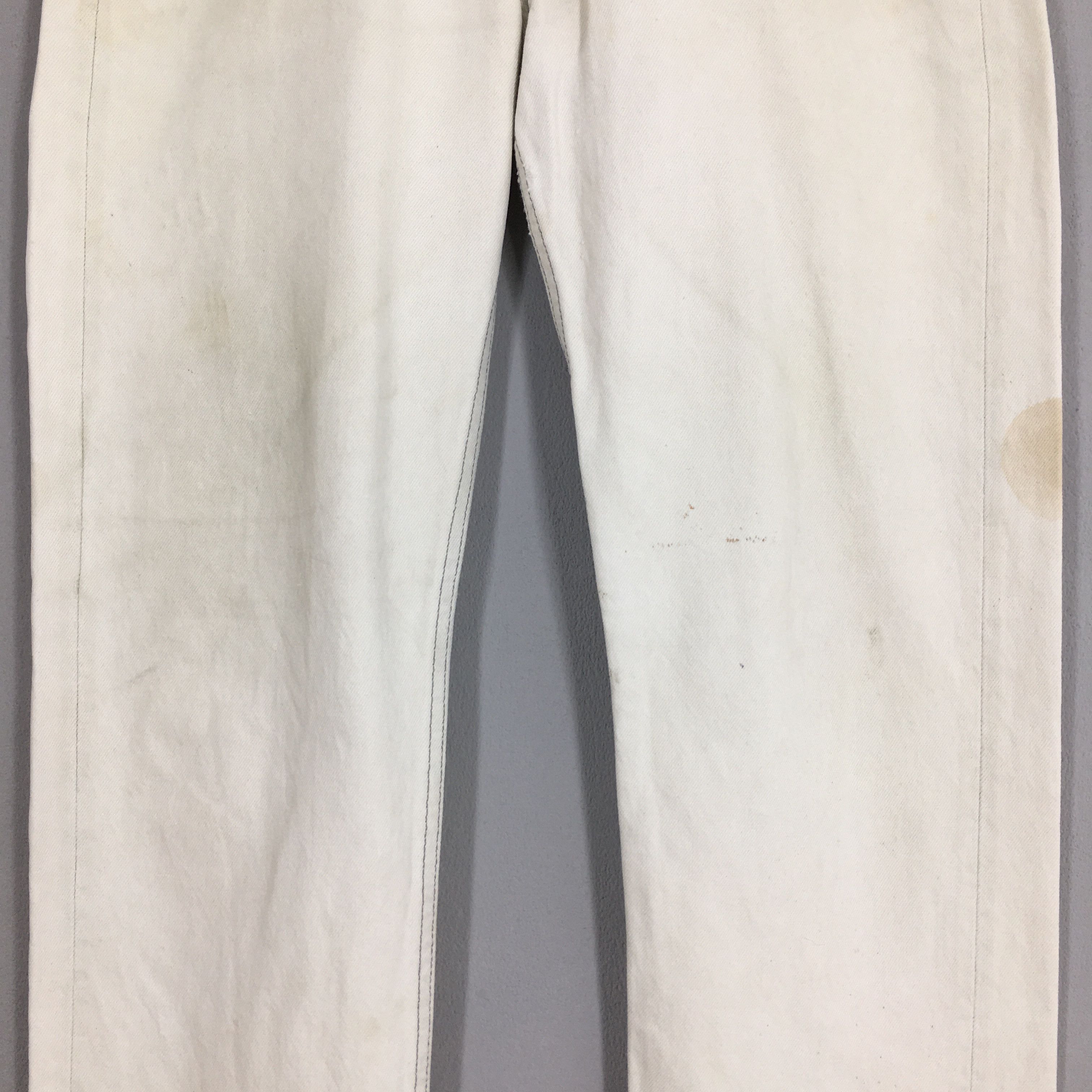 Levi's Size 30x33 Vintage 90s Levi's 501 Dirty Denim White Jeans Size US 30 / EU 46 - 3 Thumbnail