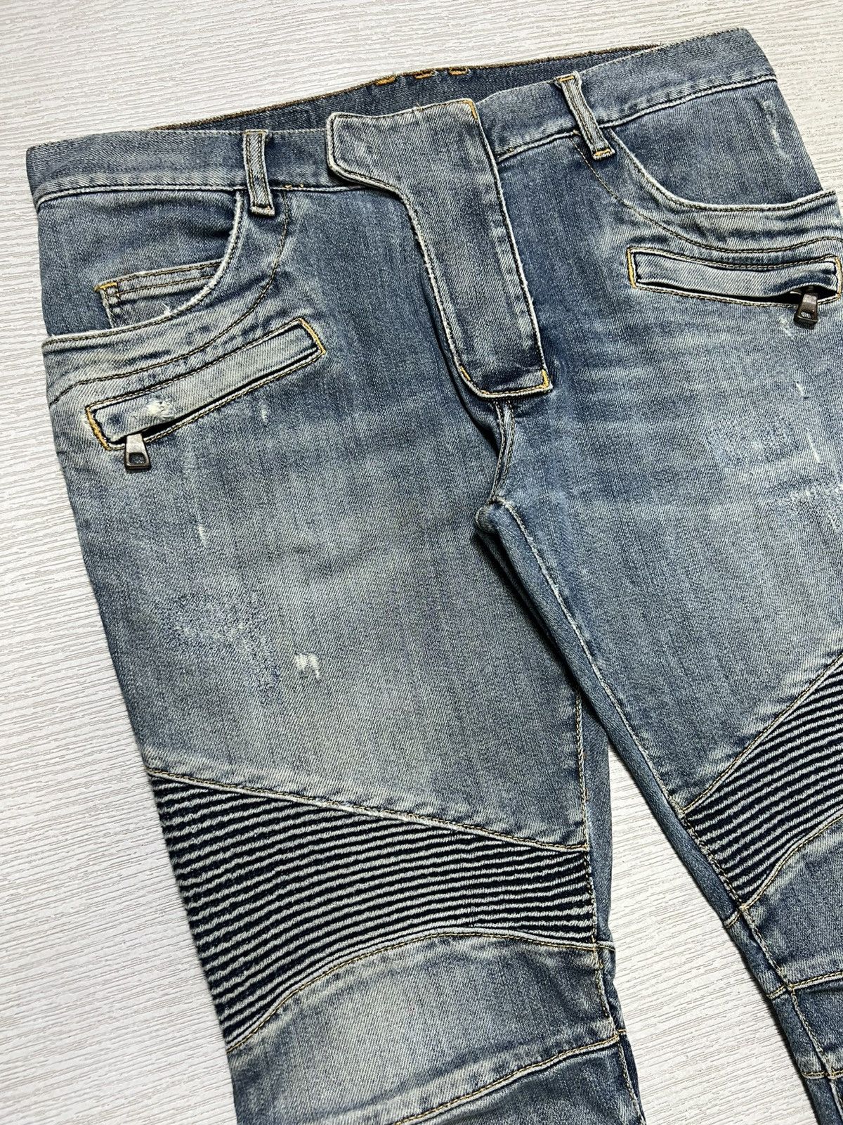 Balmain Balmain - Christophe Decarnin - Washed Biker Jeans Size US 32 / EU 48 - 4 Thumbnail