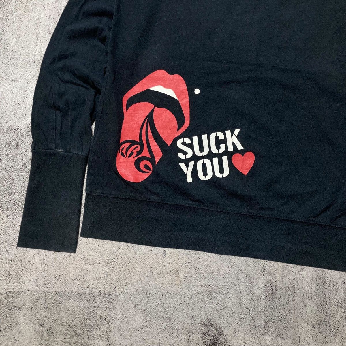 Japanese Brand 2000s Acid Black “Suck You” Ziphoodie Fur Lgb Punk Sly Style Size US M / EU 48-50 / 2 - 11 Thumbnail