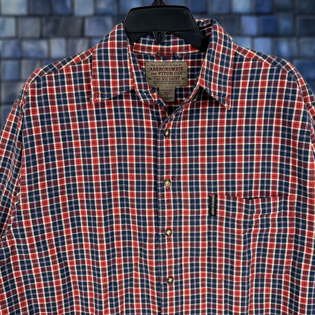 Abercrombie & Fitch VINTAGE Abercrombie & Fitch Shirt Mens M Red Blue Plaid The Big Shirt 90s Button-Down Collared Long Sleeve Cotton Size US M / EU 48-50 / 2 - 1 Thumbnail