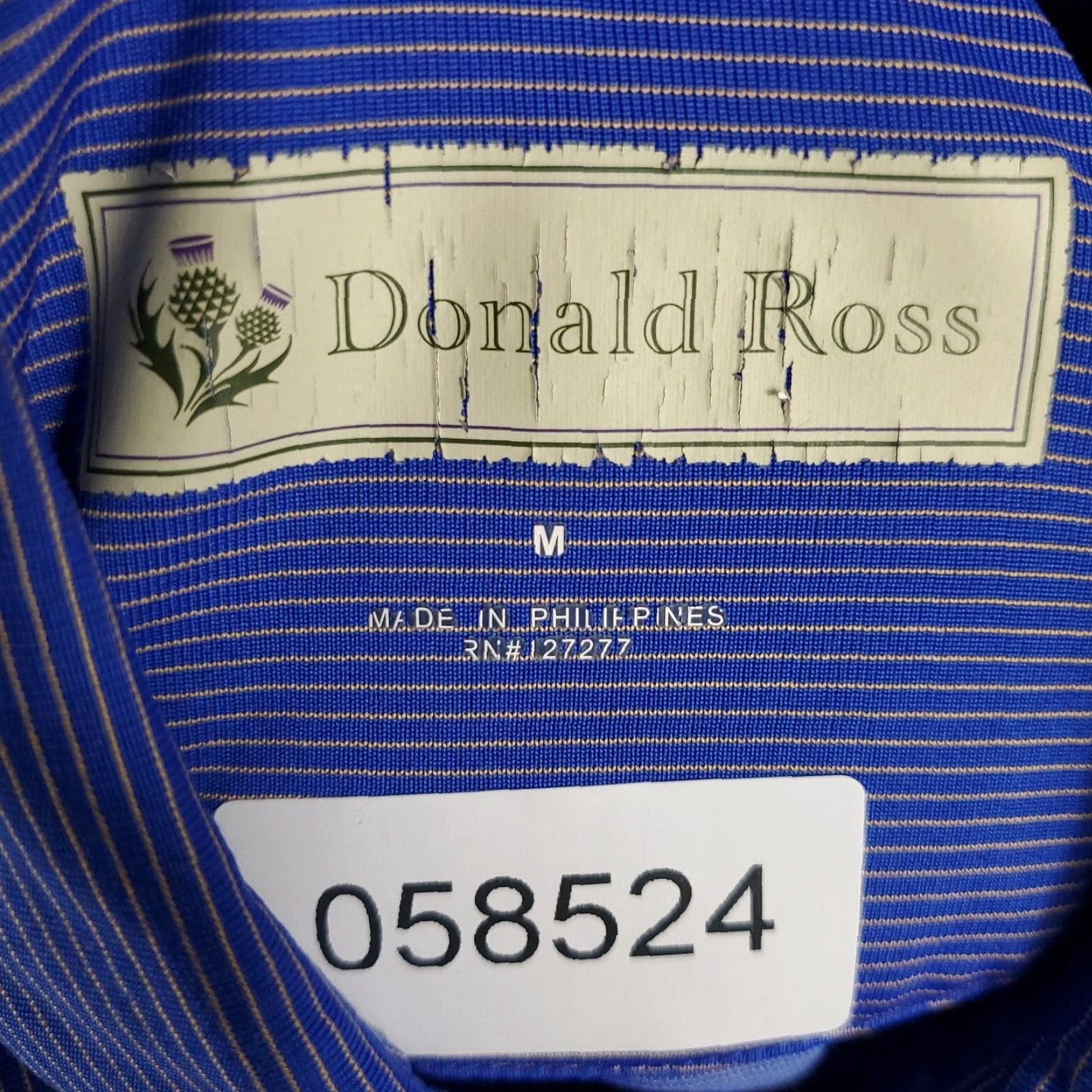 Vintage Donald Ross Polo Shirt Mens Size Medium Blue Striped Golf Short Sleeve Size US M / EU 48-50 / 2 - 6 Thumbnail