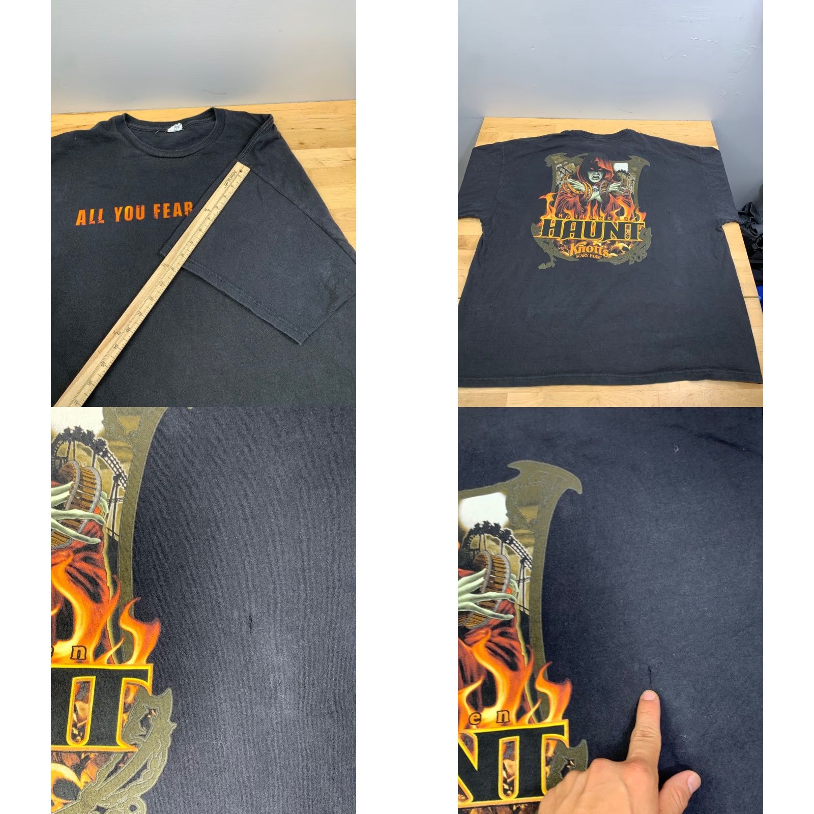 Delta VINTAGE Knotts Scary Farm Halloween Haunt Shirt Mens 2XL Black Horror 11887 Size US XXL / EU 58 / 5 - 8 Thumbnail