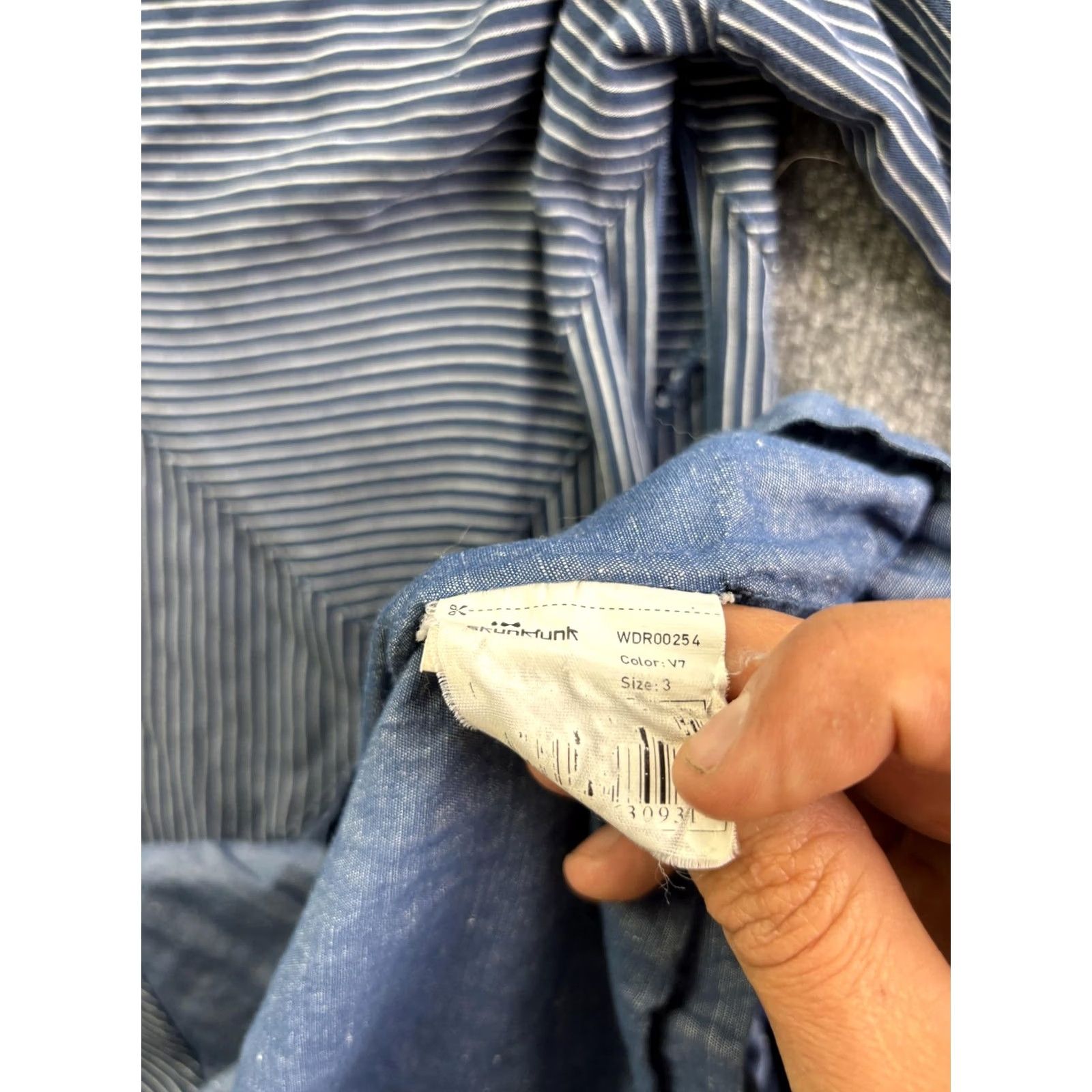 Vintage Skunkfunk Dress Womens 3 Blue Stripe Short Sleeve T Shirt Casual Lyocell Zip Dress Size XS / US 0-2 / IT 36-38 - 7 Thumbnail