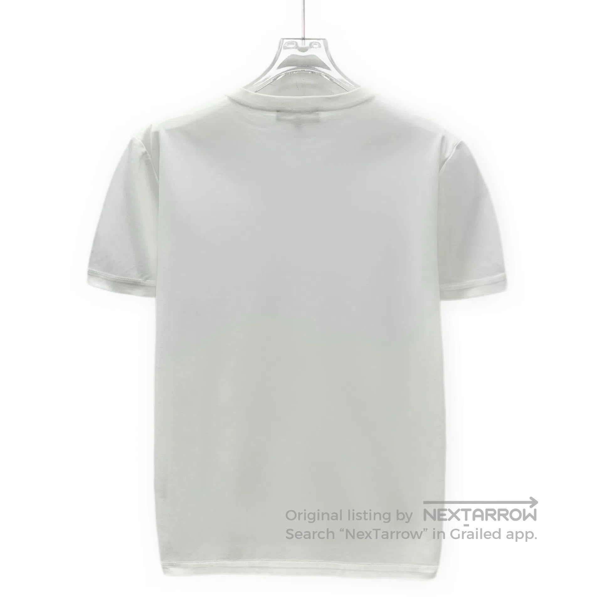 Loro Piana Loro Piana White Logo Embroidered Cotton Round Neck Short Size US M / EU 48-50 / 2 - 2 Thumbnail