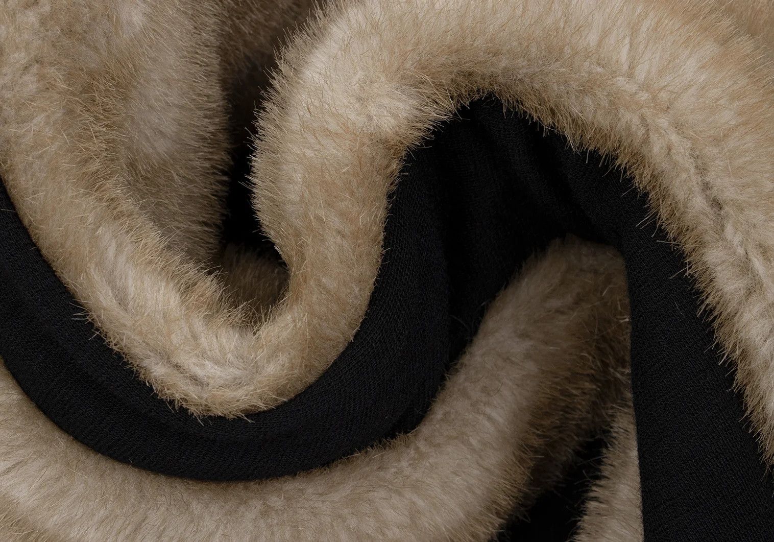 Jean Paul Gaultier Fur Striped Double Zip Coat in Beige and Black Size US XXL / EU 58 / 5 - 13 Thumbnail