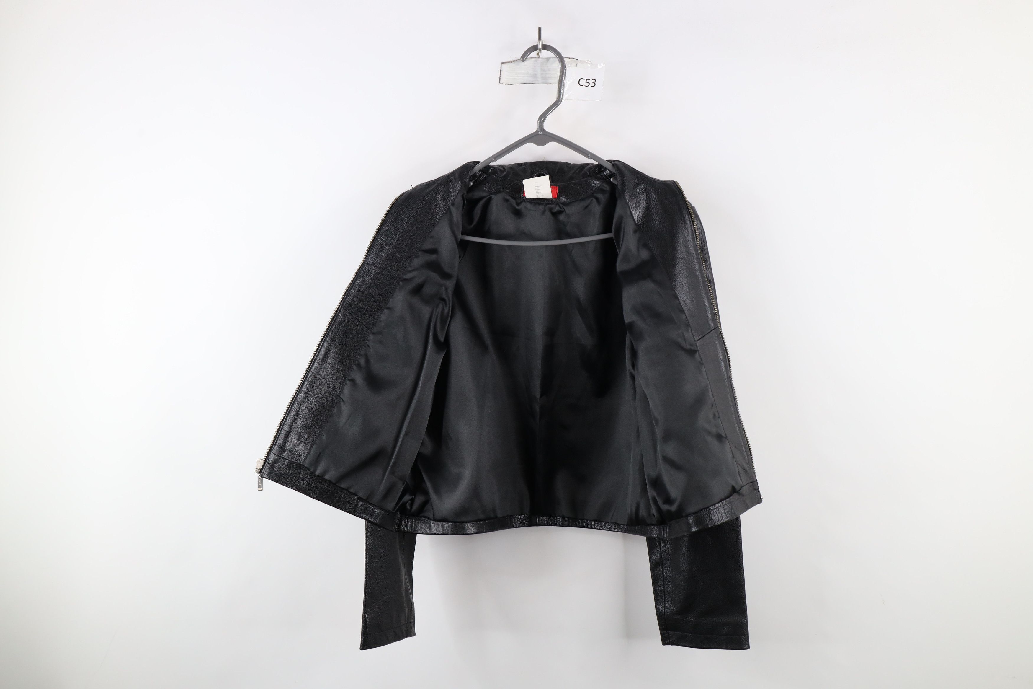 Esprit × Vintage Vintage 90s Esprit Cropped Leather Cafe Racer Bomber Jacket Size XS / US 0-2 / IT 36-38 - 7 Thumbnail