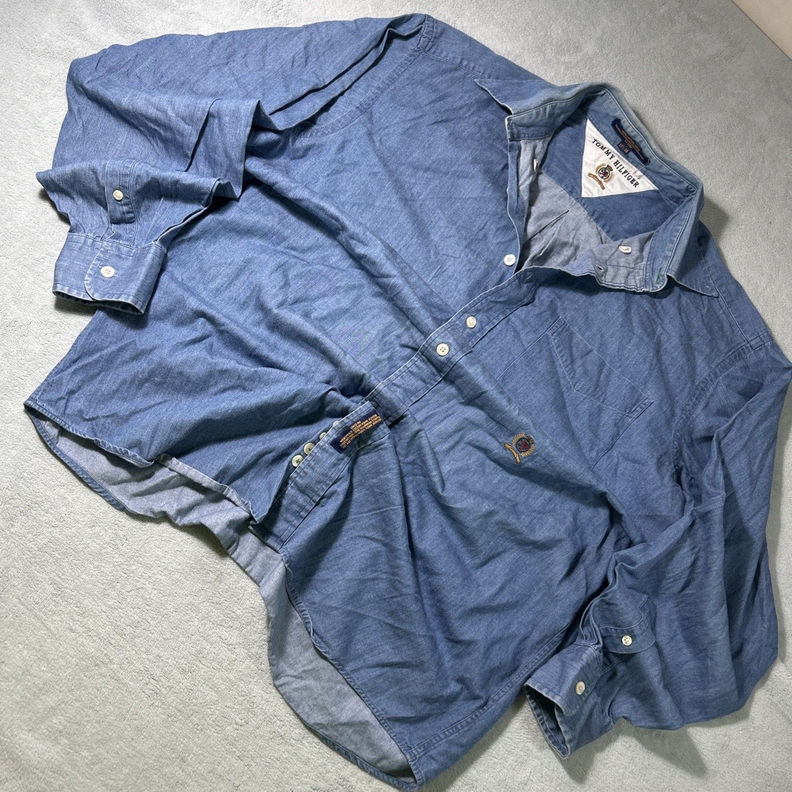 Tommy Hilfiger Tommy Hilfiger Denim Button Up Shirt Large 15.5 34 Cotton Size US L / EU 52-54 / 3 - 1 Thumbnail
