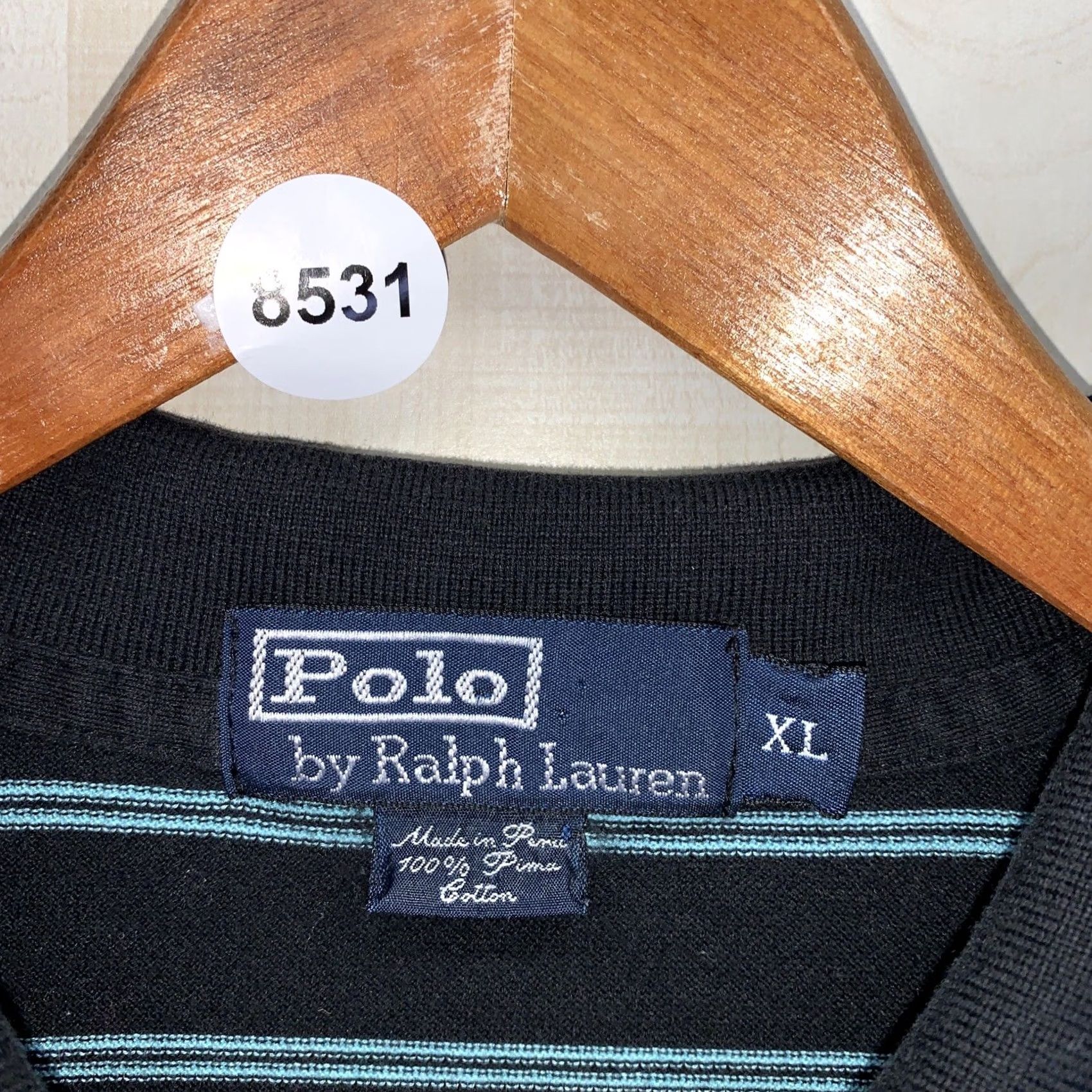 Polo Ralph Lauren VINTAGE Polo Ralph Lauren Polo Shirt XL-8531 Men 100% Pima Cotton Black/Blue Short Sleeve Collared Logo Embroidered Shirt Size US XL / EU 56 / 4 - 4 Thumbnail