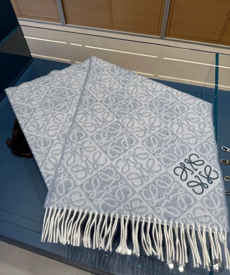 Loewe LOEWE The relief scarf is blue and pale blue Size ONE SIZE - 4 Thumbnail
