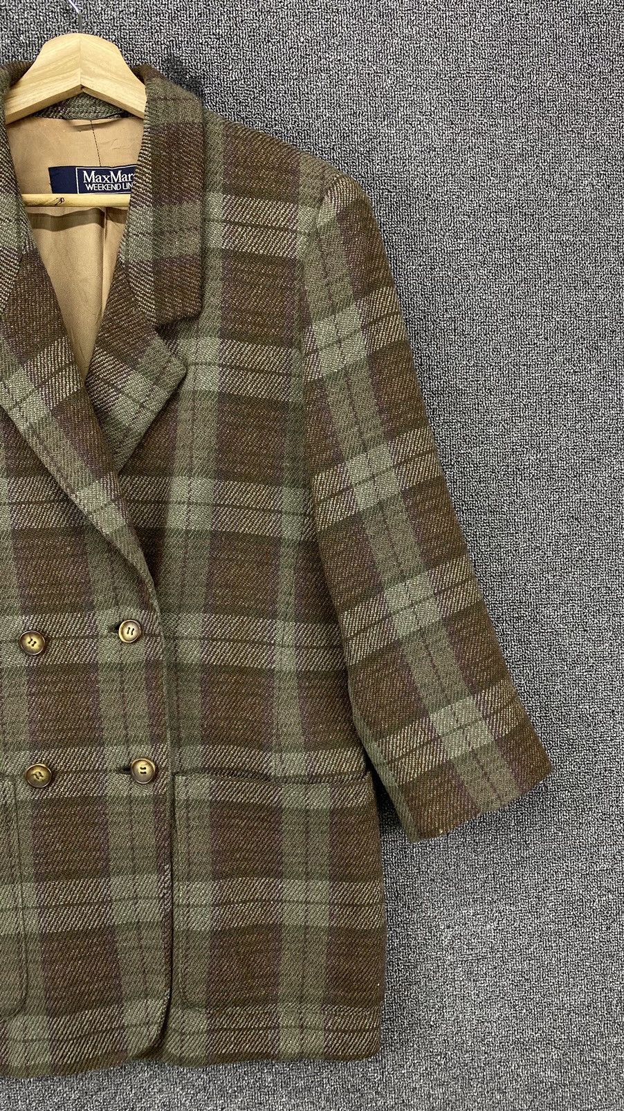 Max Mara Vintage Max Mara Weekend Line Shadow Plaid Wool Coat Jacket Size M / US 6-8 / IT 42-44 - 4 Thumbnail