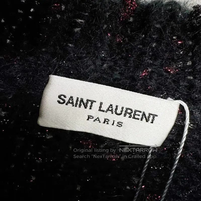 Yves Saint Laurent YSL Black Long Sleeve Knit Sweater Size S . Size S / US 4 / IT 40 - 2 Thumbnail