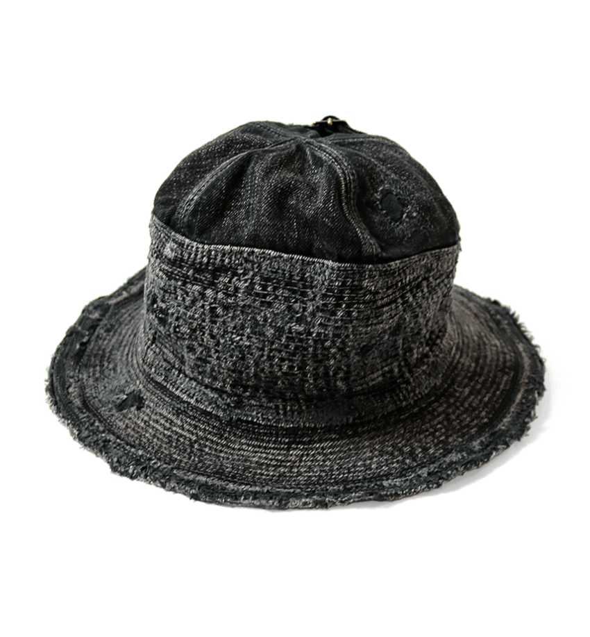 Kapital Black×Black Denim The Old Man and the Sea HAT (Crash Remake) Size ONE SIZE - 7 Thumbnail