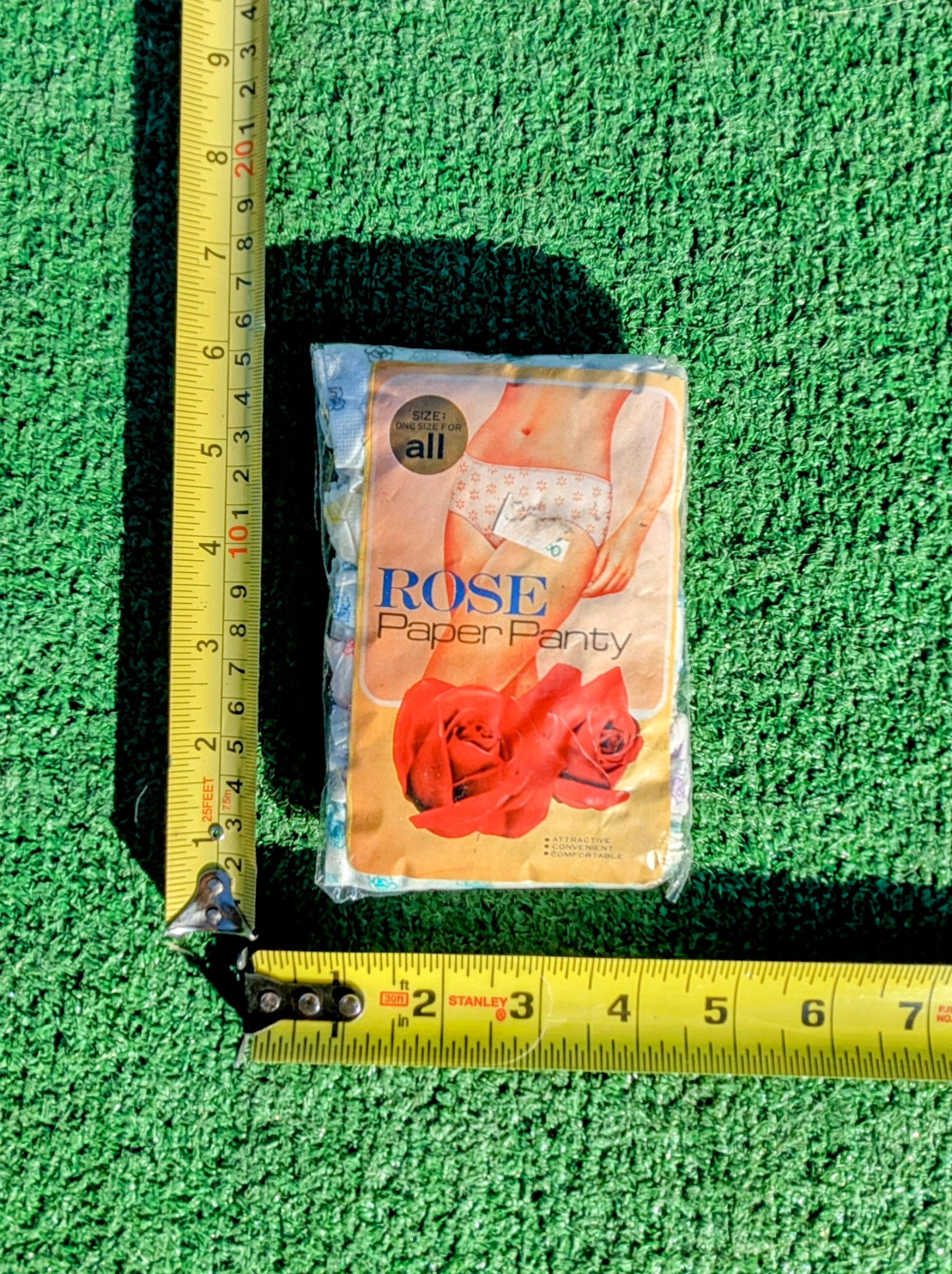 Vintage One-Size-Fit's-All Rose Pattern Paper Underwear Panty Set Size ONE SIZE - 3 Thumbnail