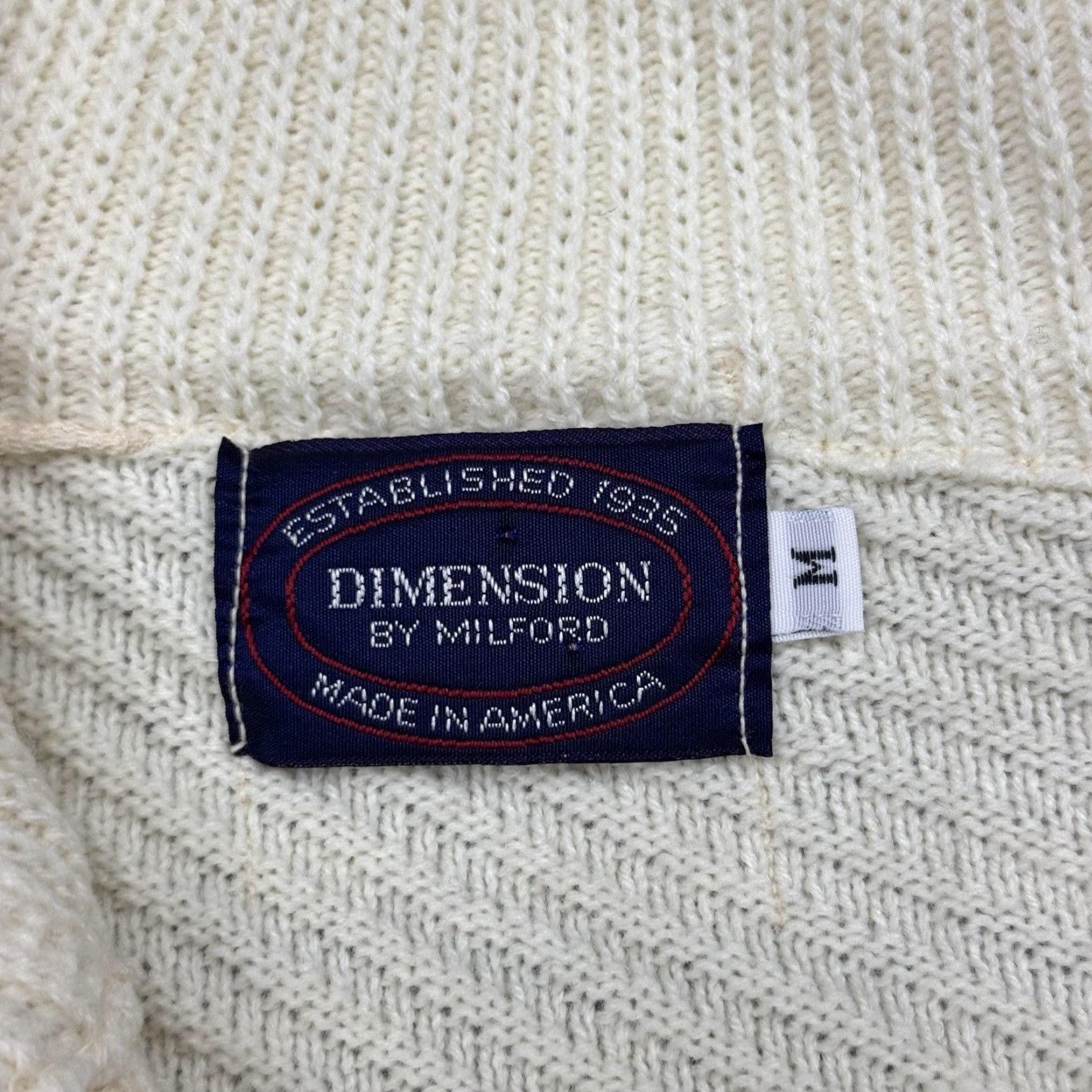 Vintage VINTAGE 70s Dimension USA Mens Full Zip Cardigan Sweater Acrylic Ivory Retro Casual Mens M Size US M / EU 48-50 / 2 - 3 Thumbnail