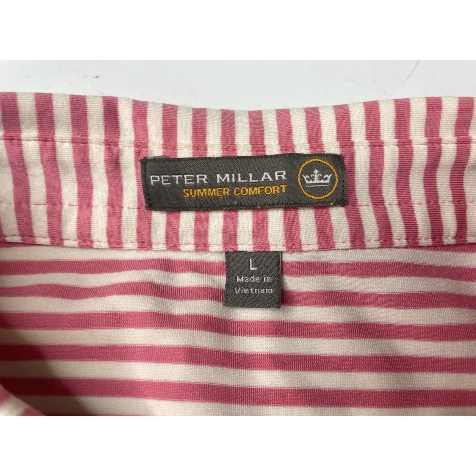 Peter Millar Peter Millar Summer Comfort Polo Shirt Striped Mens L Multicolor Golf Shirt GC Mens Size US L / EU 52-54 / 3 - 3 Thumbnail
