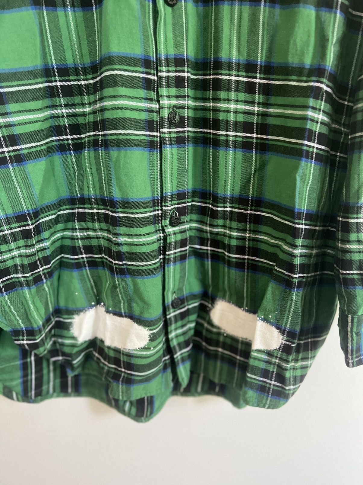 Off-White × Virgil Abloh OFF-WHITE C/O VIRGIL ABLOH GREEN PLAID SPRAY FLANNEL SIZE XL Size US XL / EU 56 / 4 - 8 Thumbnail