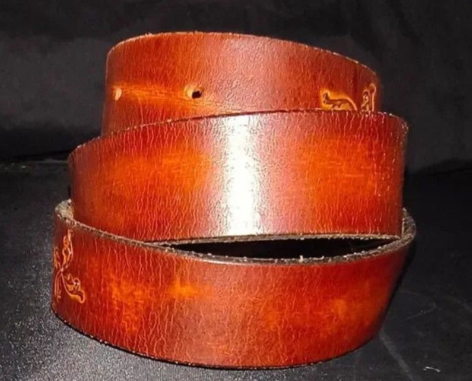 Other Custom-made Artisian leather belt dark brown decorative Size US 36 / EU 52 - 3 Thumbnail
