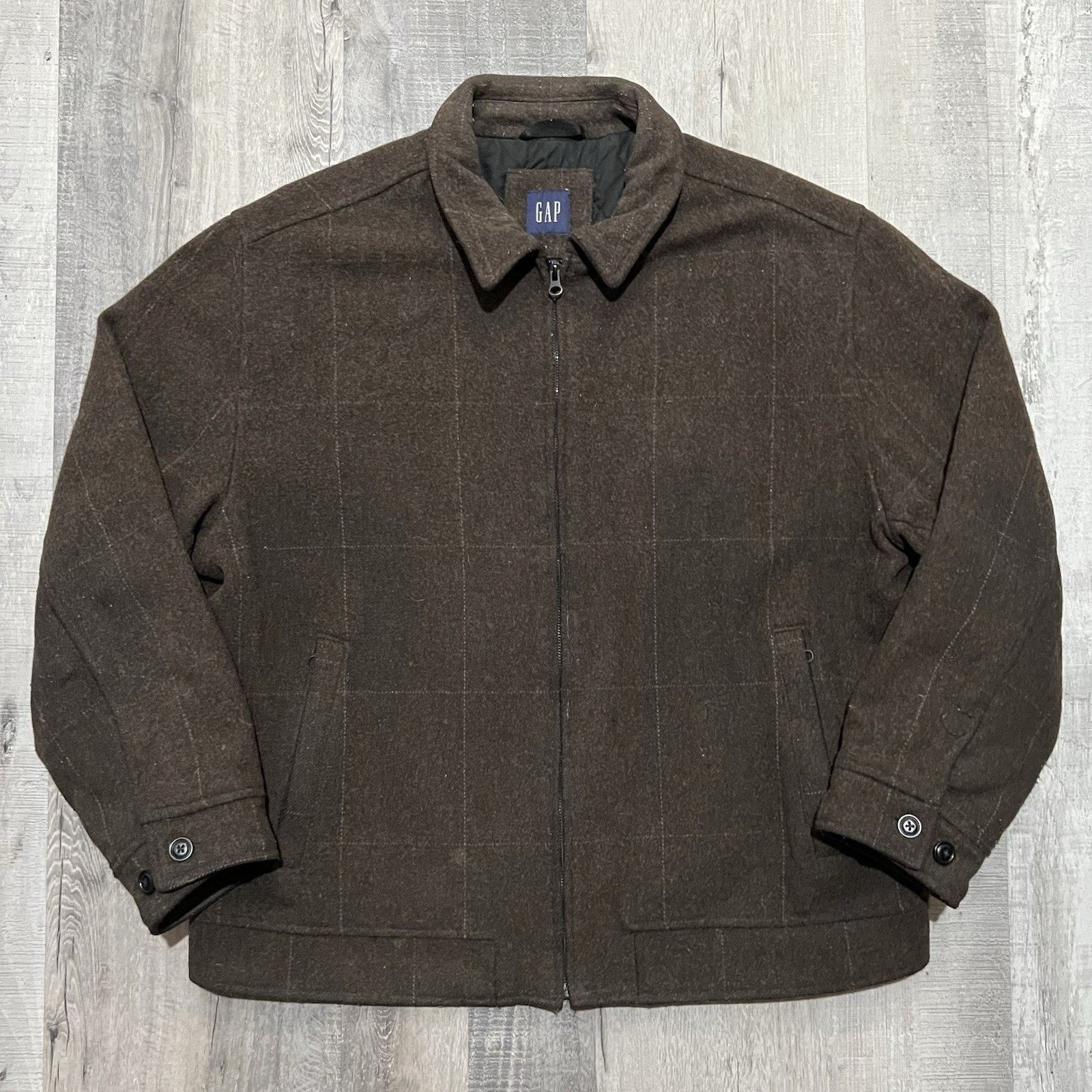 Gap Vintage GAP Wool Bomber Jacket Mens XL Y2K Quilt Lined 00s Size US XL / EU 56 / 4 - 1 Thumbnail