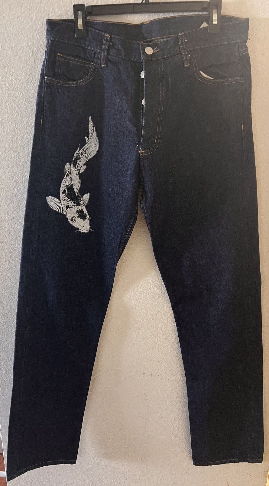 Ed Hardy × Vintage 'KOI FISH' RAW DENIM Siberia Hills x Ed hardy 32x33 VINTAGE Size US 32 / EU 48 - 1 Thumbnail