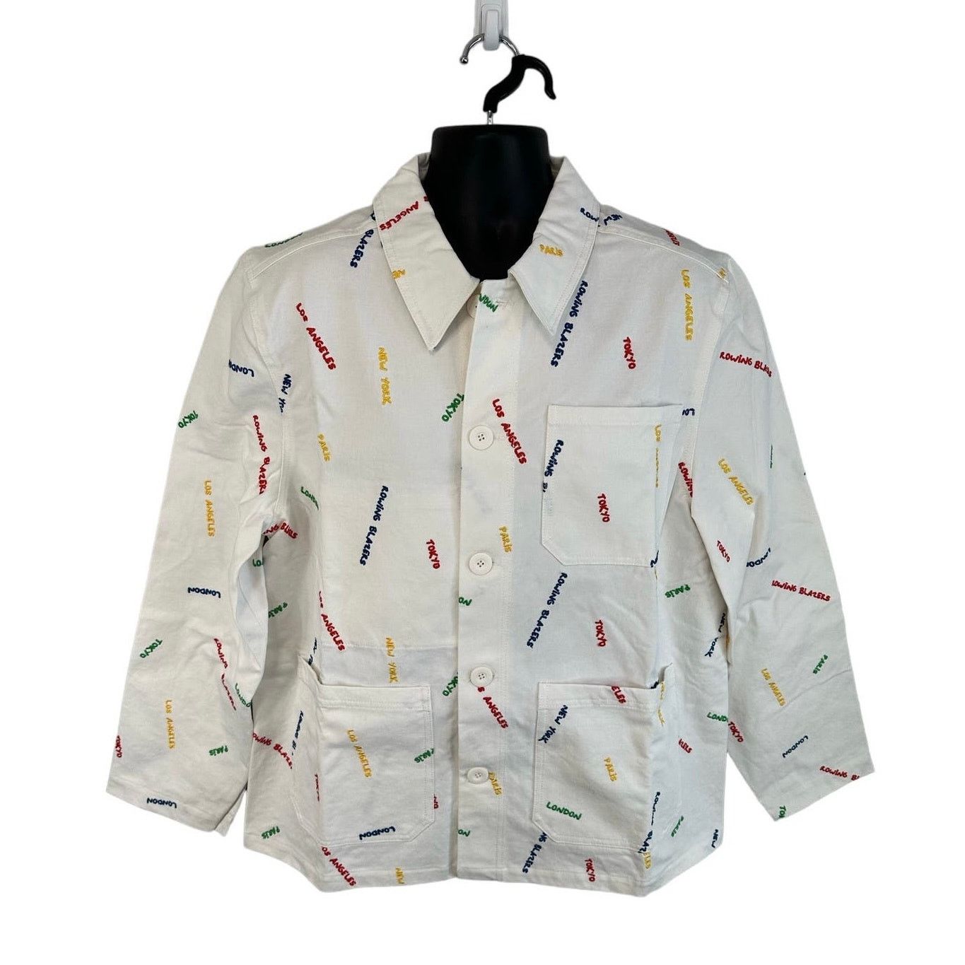 Rowing Blazers Rowing Blazers Cities Embroidered Chore Coat White Large NWT Size US L / EU 52-54 / 3 - 2 Thumbnail