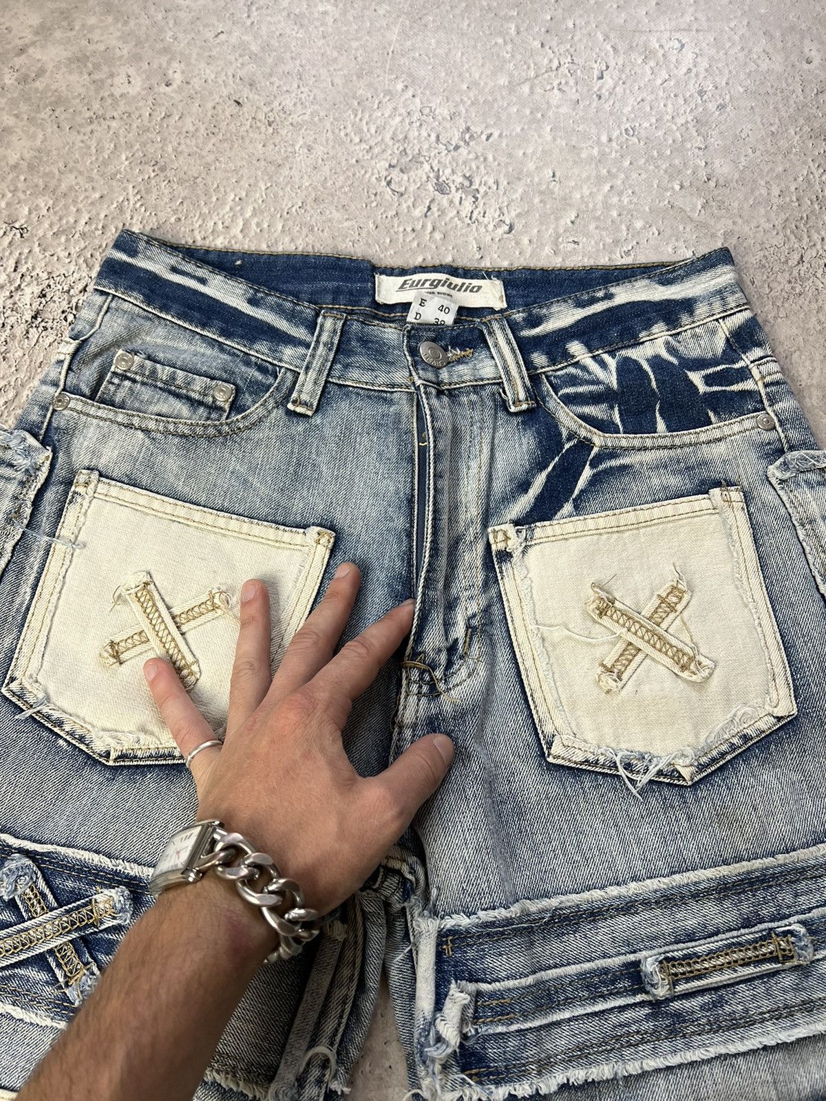Japanese Brand × Junya Watanabe × Vintage Vintage PATCHWORK DENIM DISTRESSED SHORTS 2000s Size US 30 / EU 46 - 5 Thumbnail