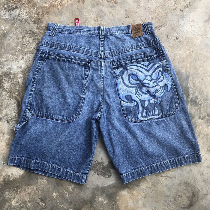 Short Cargo JNCO Vintage Années 90 - Taille 33, Bleu, Doublé, état Parfait