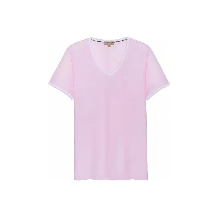 Burberry Burberry Pink Cotton Short Sleeve T-shirt for Women 0079 Size L / US 10 / IT 46 - 1 Thumbnail