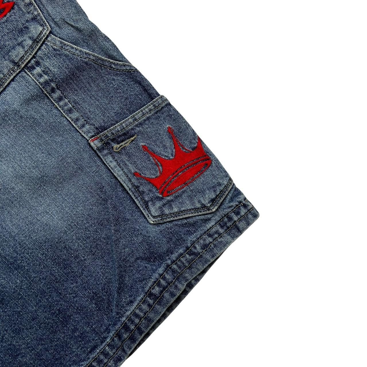JNCO Vintage Jnco Red Crown Denim Shorts / Jorts - Waist: 34” Size US 34 / EU 50 - 3 Thumbnail