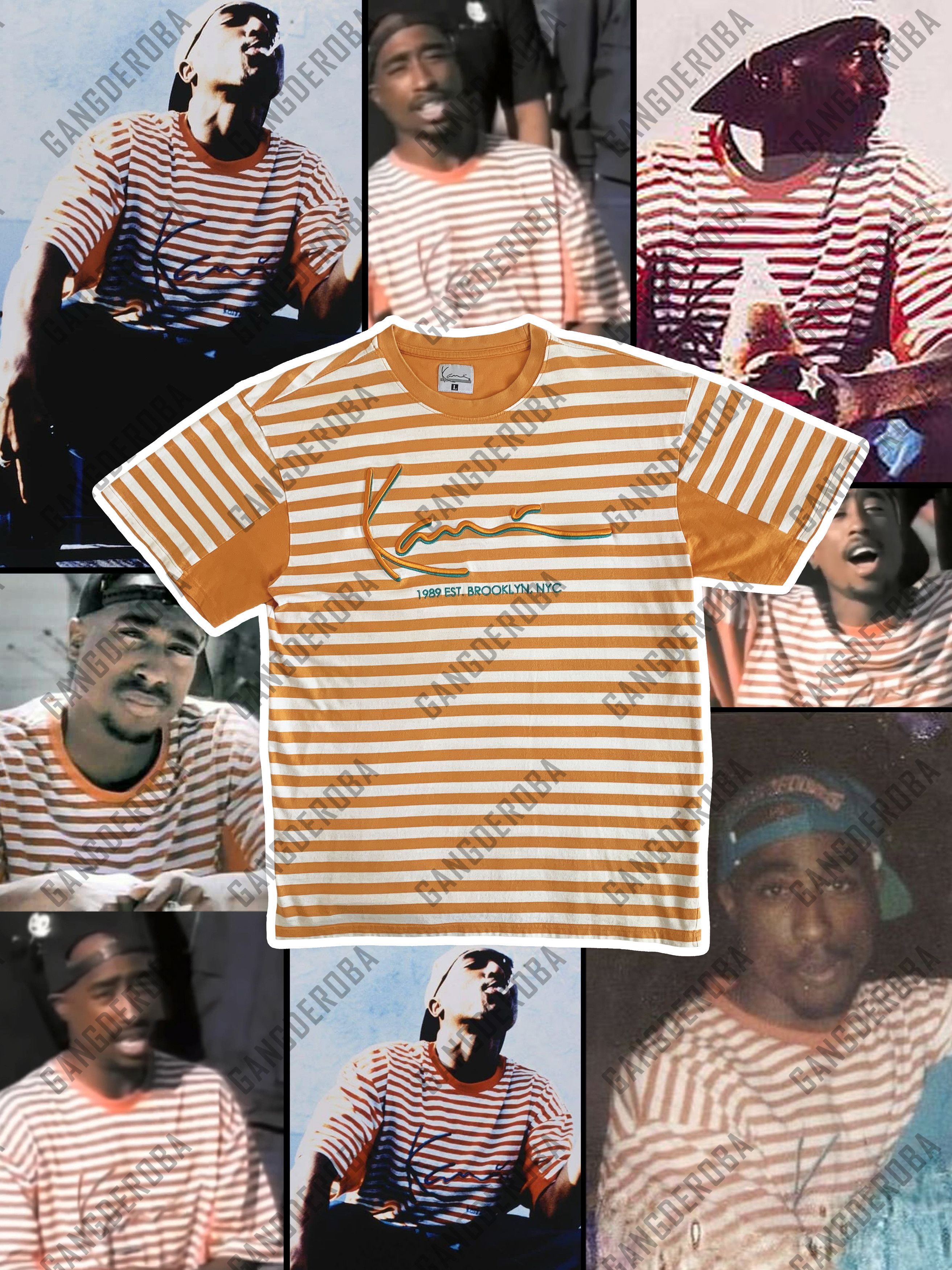 Karl Kani RARE KARL KANI T shirt 2pac Tupac Keep Ya Head Up Striped Size US L / EU 52-54 / 3 - 1 Thumbnail