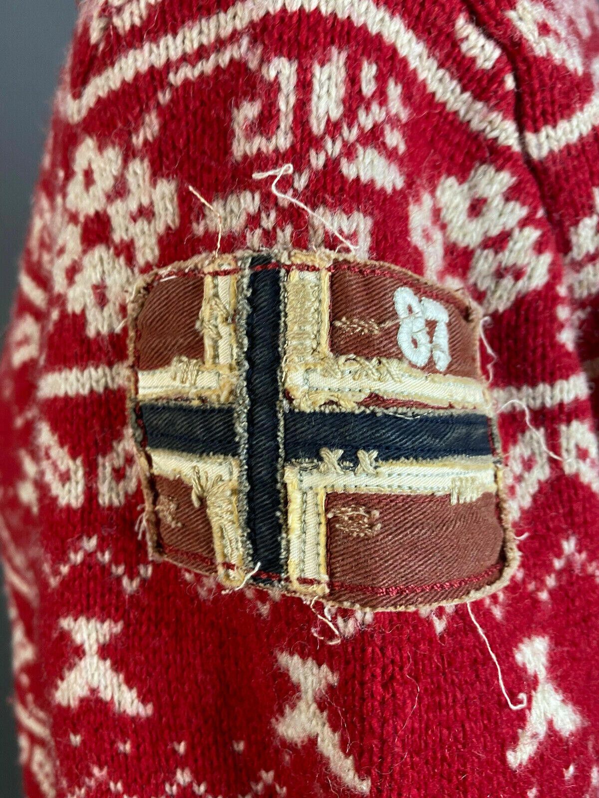 Napapijri Napapijri Geographic Red Wool Knit Button Sweater Size M Size M / US 6-8 / IT 42-44 - 6 Thumbnail