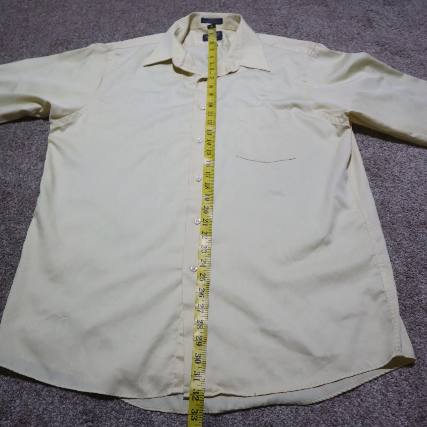 Arrow Arrow Shirt Men L Yellow Button-Down Short Sleeve 16.5 34/35 Cotton Polyester Casual Workwear 2010s Size US L / EU 52-54 / 3 - 6 Thumbnail