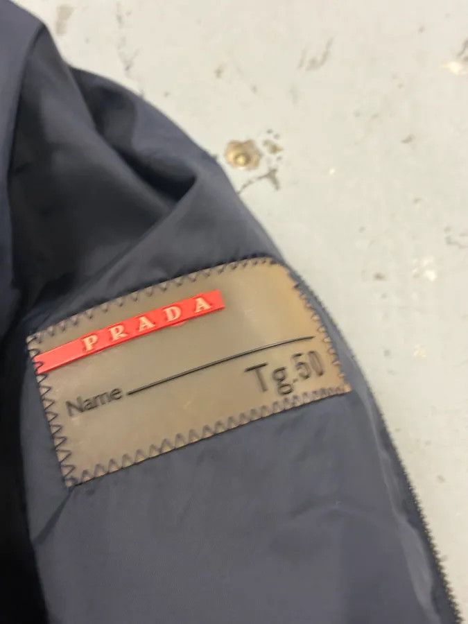Prada 2000s Prada Linea Rossa Navy Nylon Logo Windbreaker Jacket Size US M / EU 48-50 / 2 - 8 Thumbnail