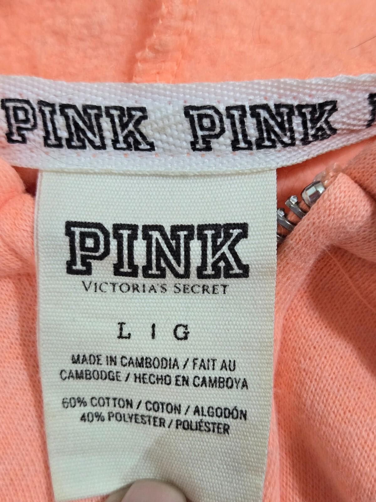 Designer Victoria's Secret PINK Metallic Full Zip Hoodie Size Large Size L / US 10 / IT 46 - 4 Thumbnail