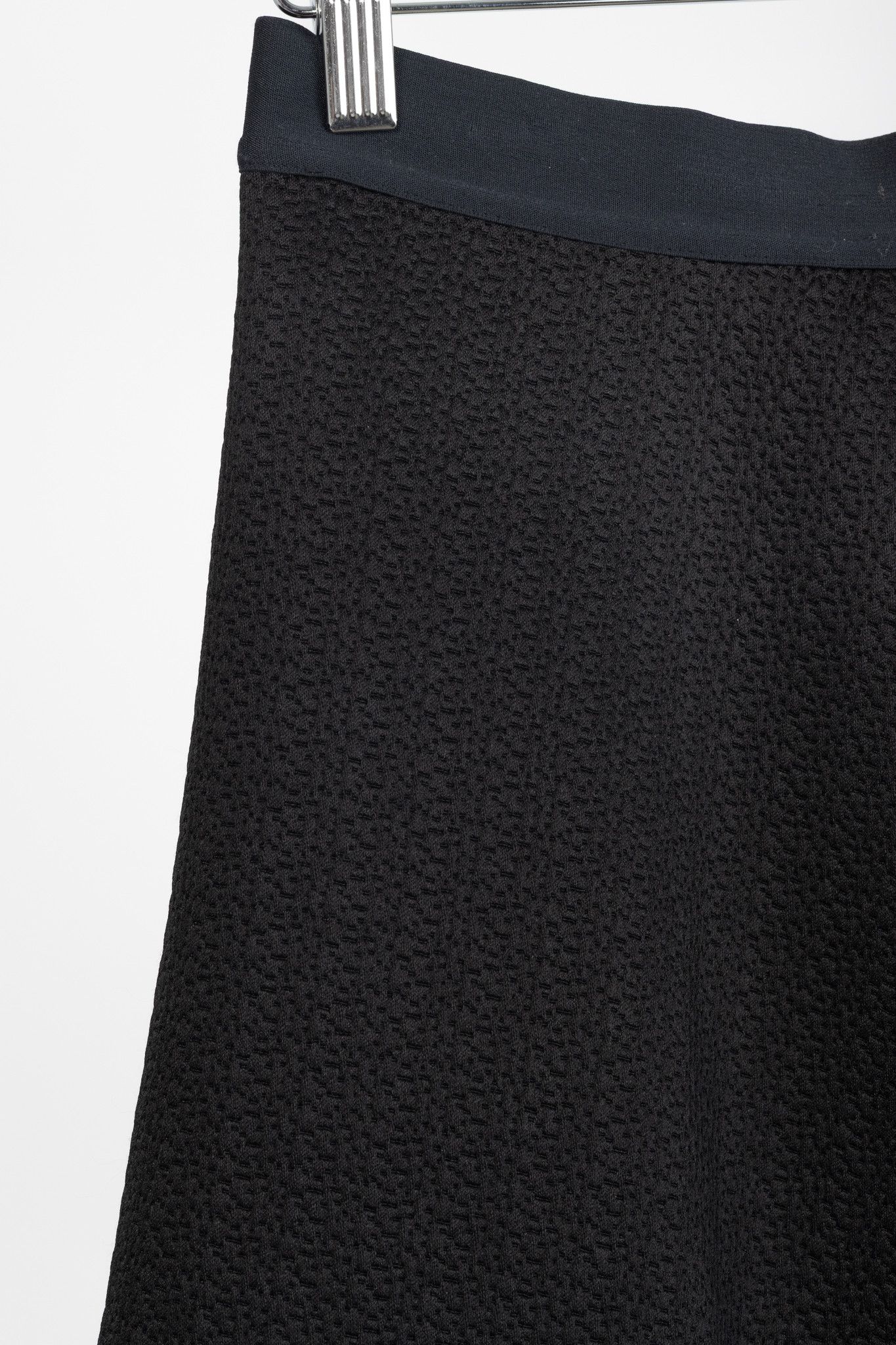 Sandro Sandro Black Textured-Satin A-Line Mini Skirt Size 25" / US 0 / IT 36 - 4 Thumbnail