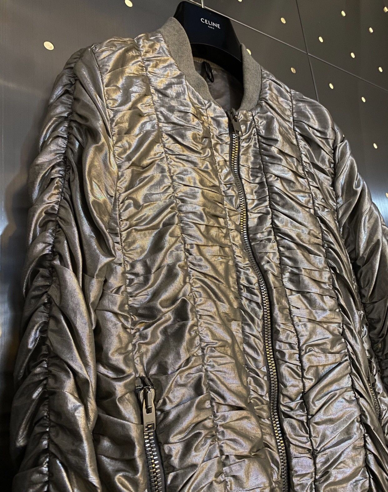 Dior Dior 07Ss Show Style Laser Silver Enamel Pleated Thin Jacket Size US S / EU 44-46 / 1 - 3 Thumbnail