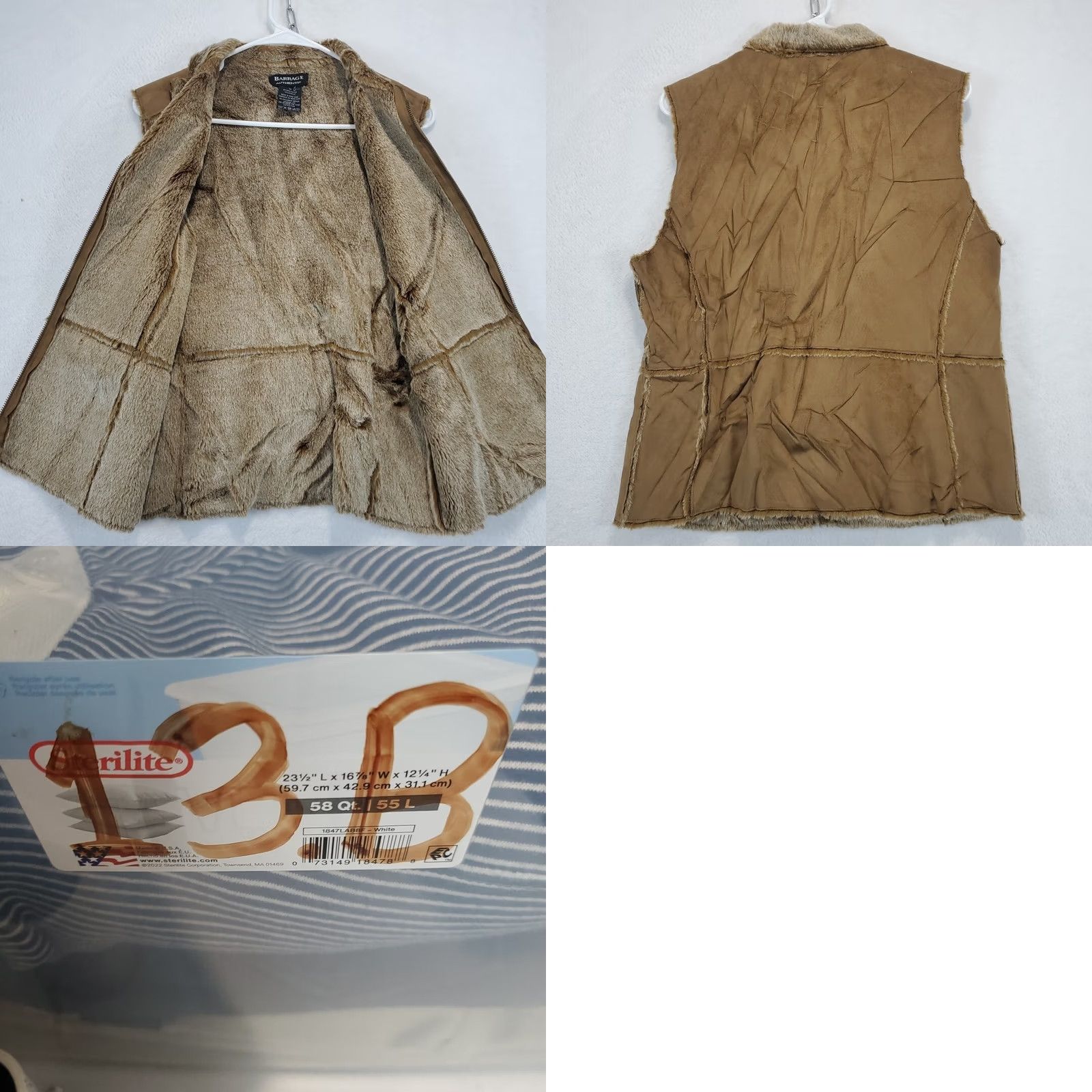 Vintage VTG Barrage Authentic Womens Vest Faux Suede Leather Fur Lined Full Zip Pockets 90s Gorpcore Y2K Vintage Brown M Women's Vest Size M / US 6-8 / IT 42-44 - 8 Thumbnail