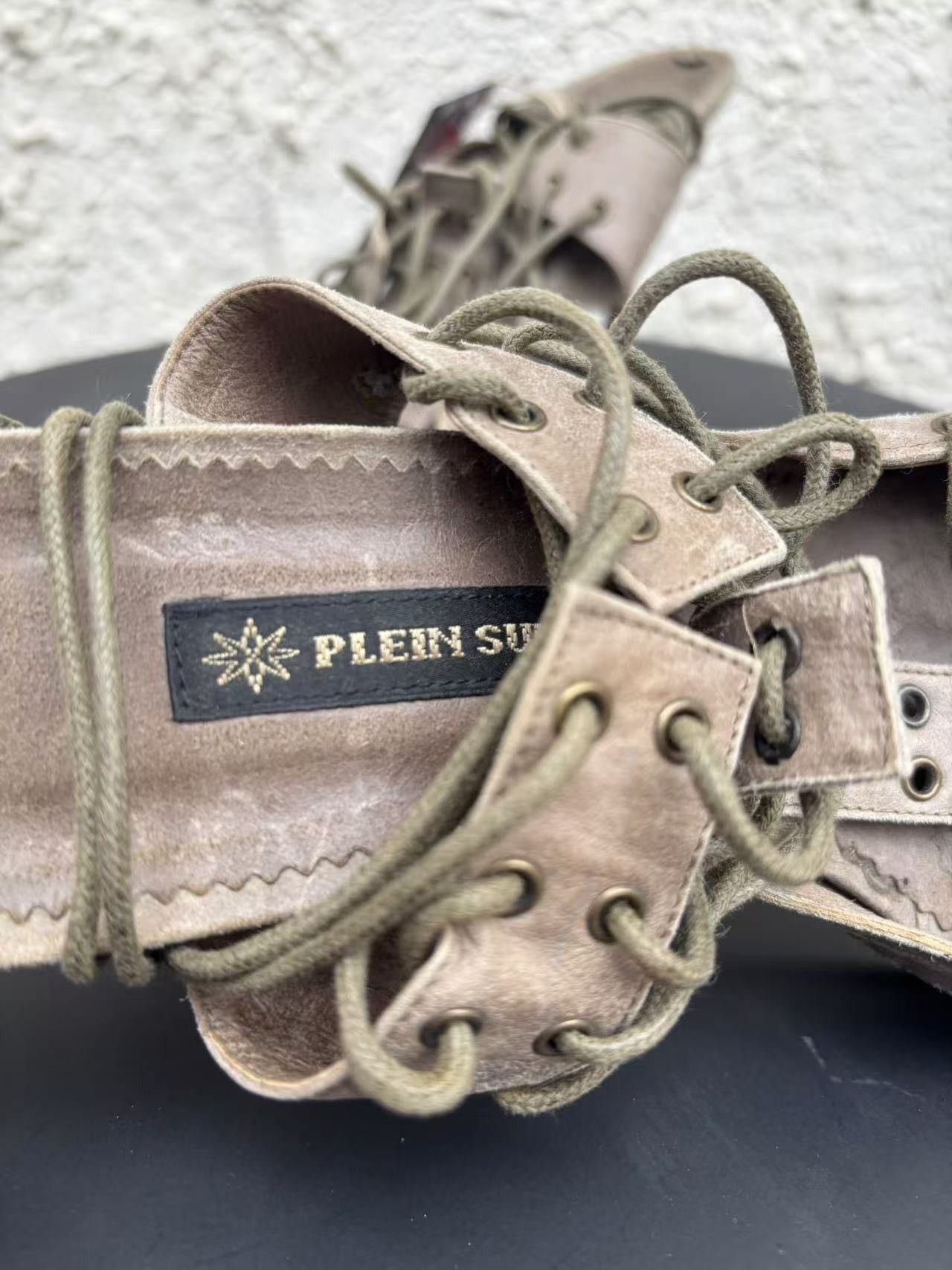 plein sud plein sud lace up python leather peep toe heels Size US 7 / IT 37 - 6 Thumbnail
