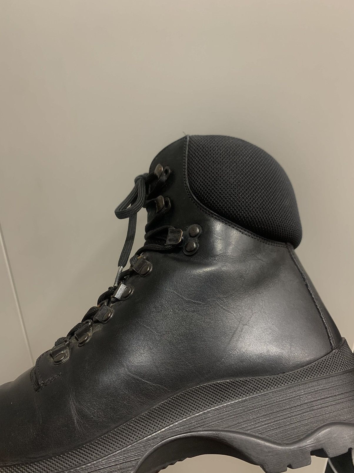 Prada PRADA Boots Leather Shoes Logo Biker Moto Tractor Black Size US 8 / IT 38 - 11 Thumbnail