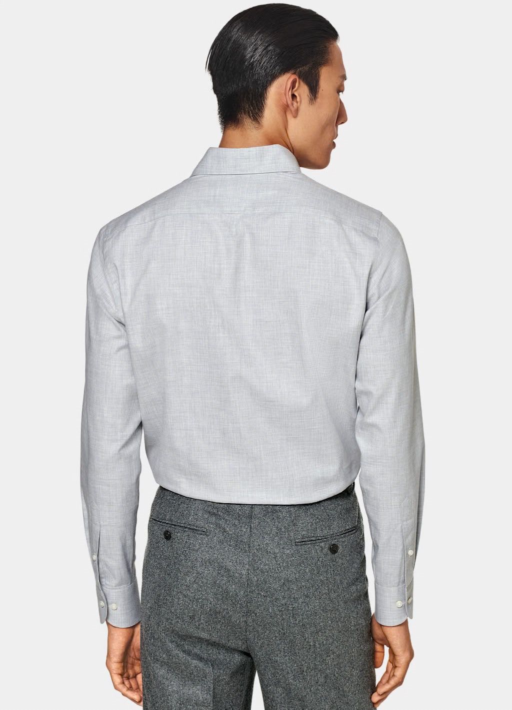 Suitsupply Suitsupply Egyptian Cotton Button Shirt Light Grey Slim Fit Size US M / EU 48-50 / 2 - 10 Thumbnail