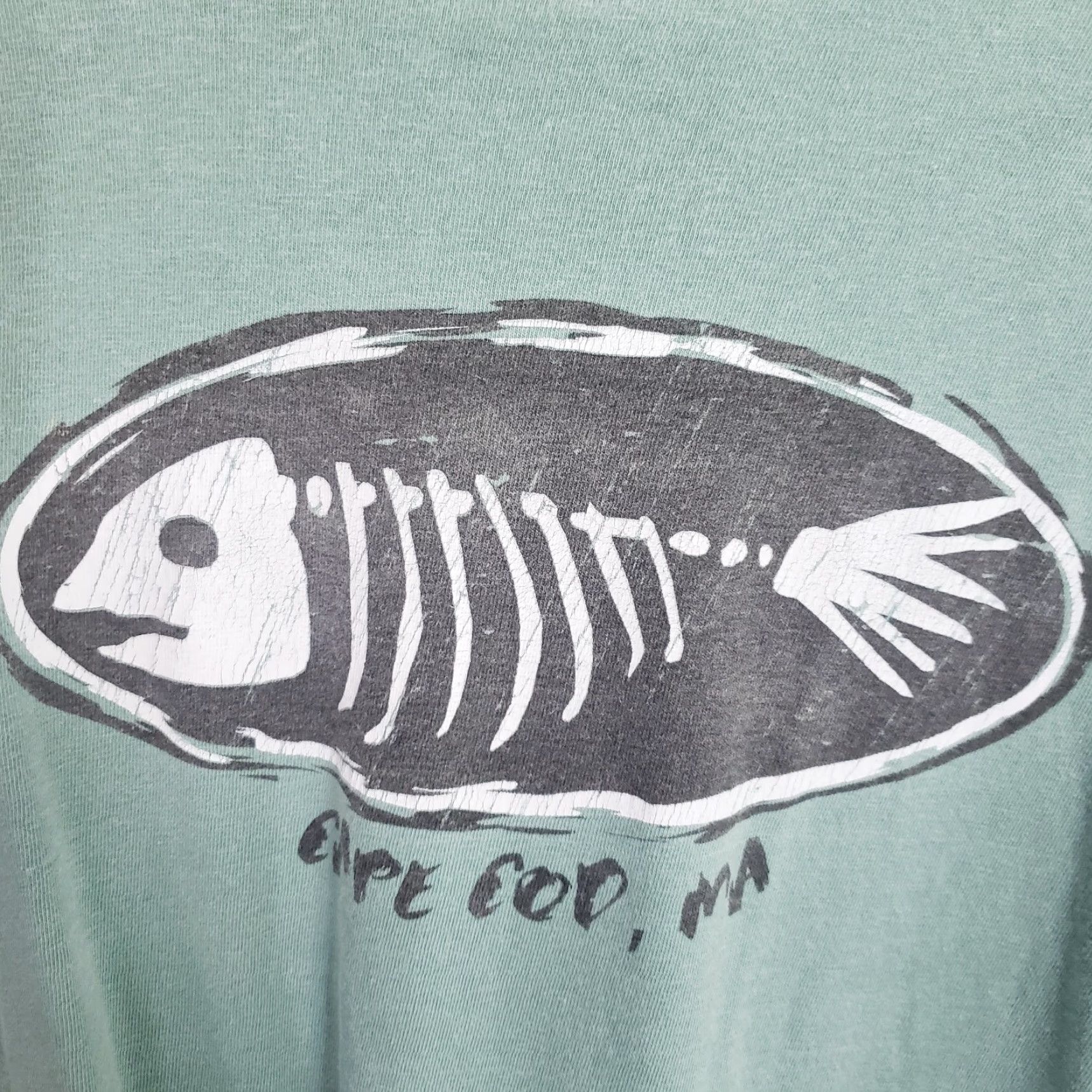 Vintage Cape Cod Long Sleeve Tee MEN L Green 100% Cotton Fish Cape Cod Graphic Crew Neck Jersey Shirt Size US L / EU 52-54 / 3 - 6 Thumbnail