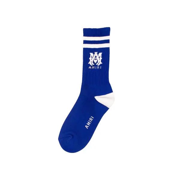 Amiri o1mle0326 Size: 41/42 / Ribbed MA Athletic Socks in Blue Size ONE SIZE - 1 Thumbnail