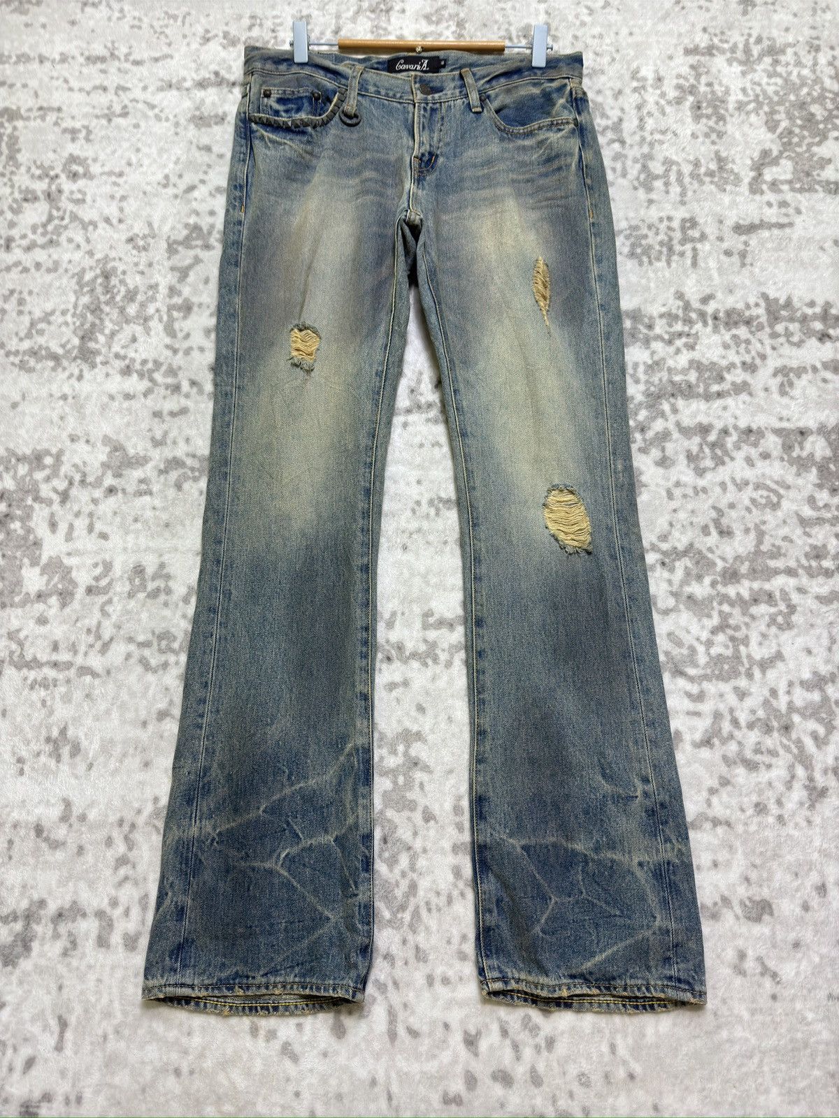 Vintage CavariA Distressed Mud Wash Whiskered Vkei jeans