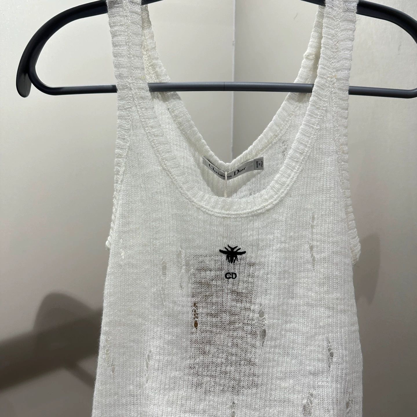 Christian Dior Monsieur Dior may677 CD Bee Embro Distressed Cotton Vest 36 Size XS / US 0-2 / IT 36-38 - 6 Thumbnail